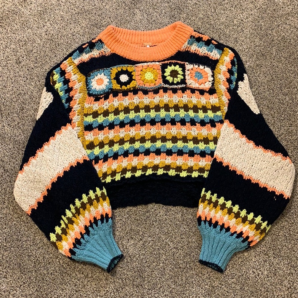 Free People Crochet Sweater